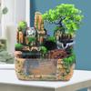 Комнатный настольный расслабляющий водопад, маленький искусственный бонсай, мини-скальный фонтан со светодиодной подсветкой и распылителем, водопад с подсветкой