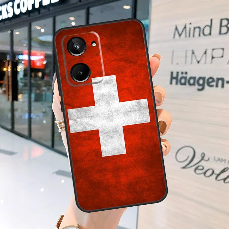 Швейцария Швейцарский флаг Чехол для Realme 15 13 12 10 11 14 Pro Plus GT6 GT7 C15 C35 C53 C55 C61 C63 C65 C67 C71 C75