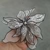 20 см DIY Цветочная вышивка Нашивки Кружевная ткань Блестки Сетка Нашивки для одежды Свитер Пальто Аксессуары Пришить Цветочную наклейку для ткани