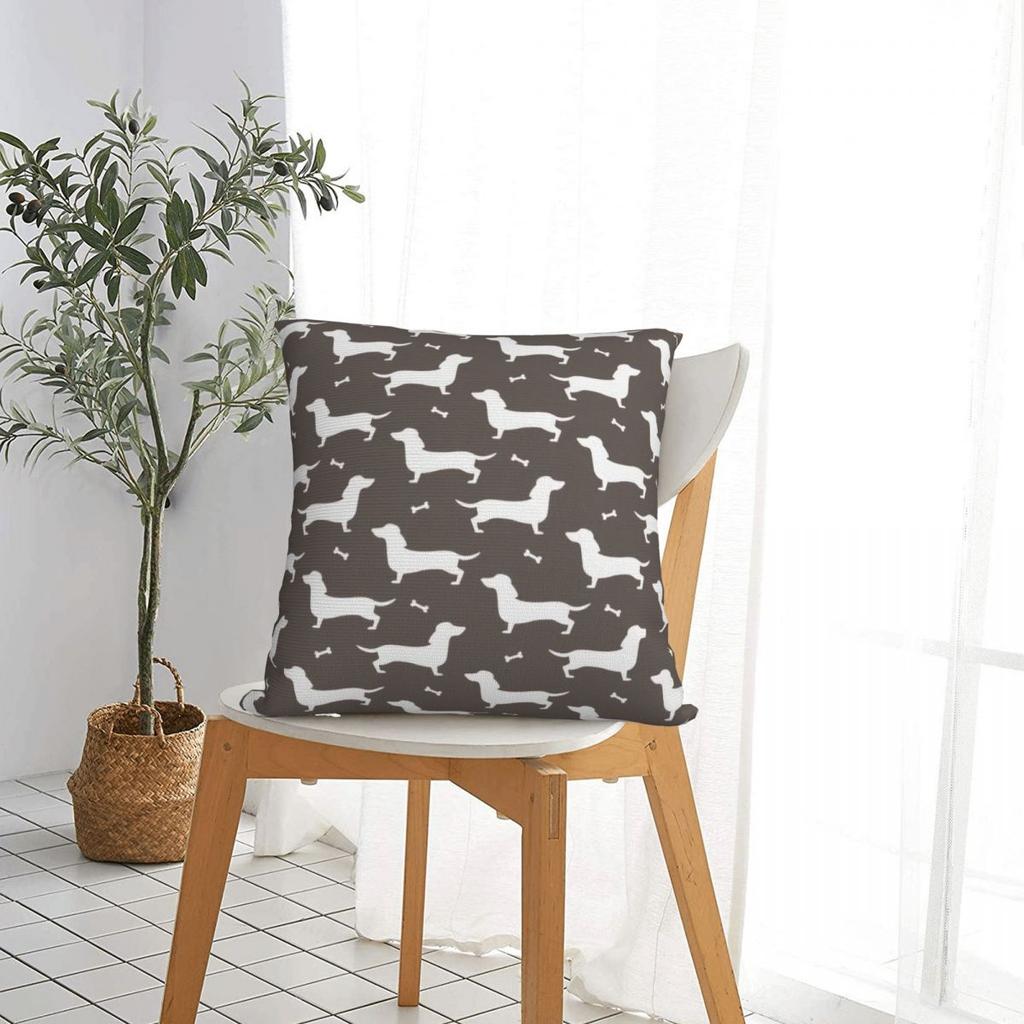 Dachshund Square Pillow Cases Dog Cushion Cover Novelty Decorative Pillowcover for Car 4545cm