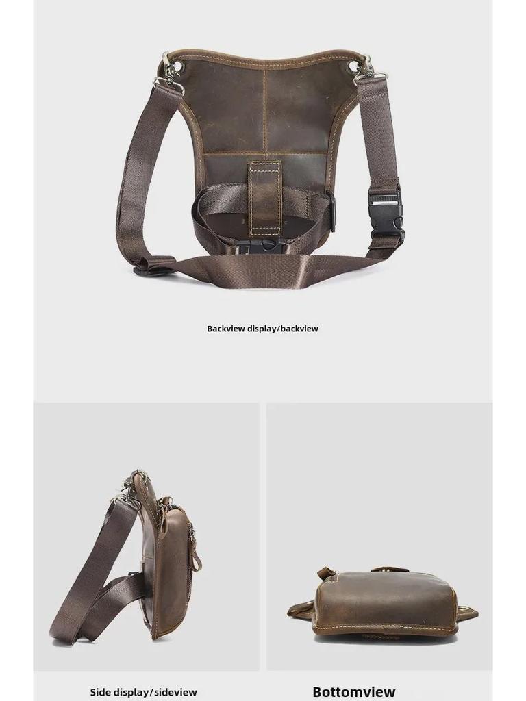 Мужская походная сумка из коровьей кожи для ног и пояса для езды на мотоцикле