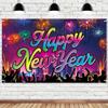 Cartoon Photo Background Banner Festive Happy New Year Decorations  Bar Decoration