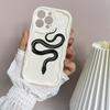 N71 Black Gold Snake Soft Wavy Phone Cases for iPhone 14 Pro Max 13 Mini 15 Plus XR 7 8 6 XS Max 12 11 Protective Bumper Cover