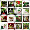 Christmas Happy Throw Pillow Cover, 18 X 18 Inch, Winter Holiday Cushion Cover Sofa Decor