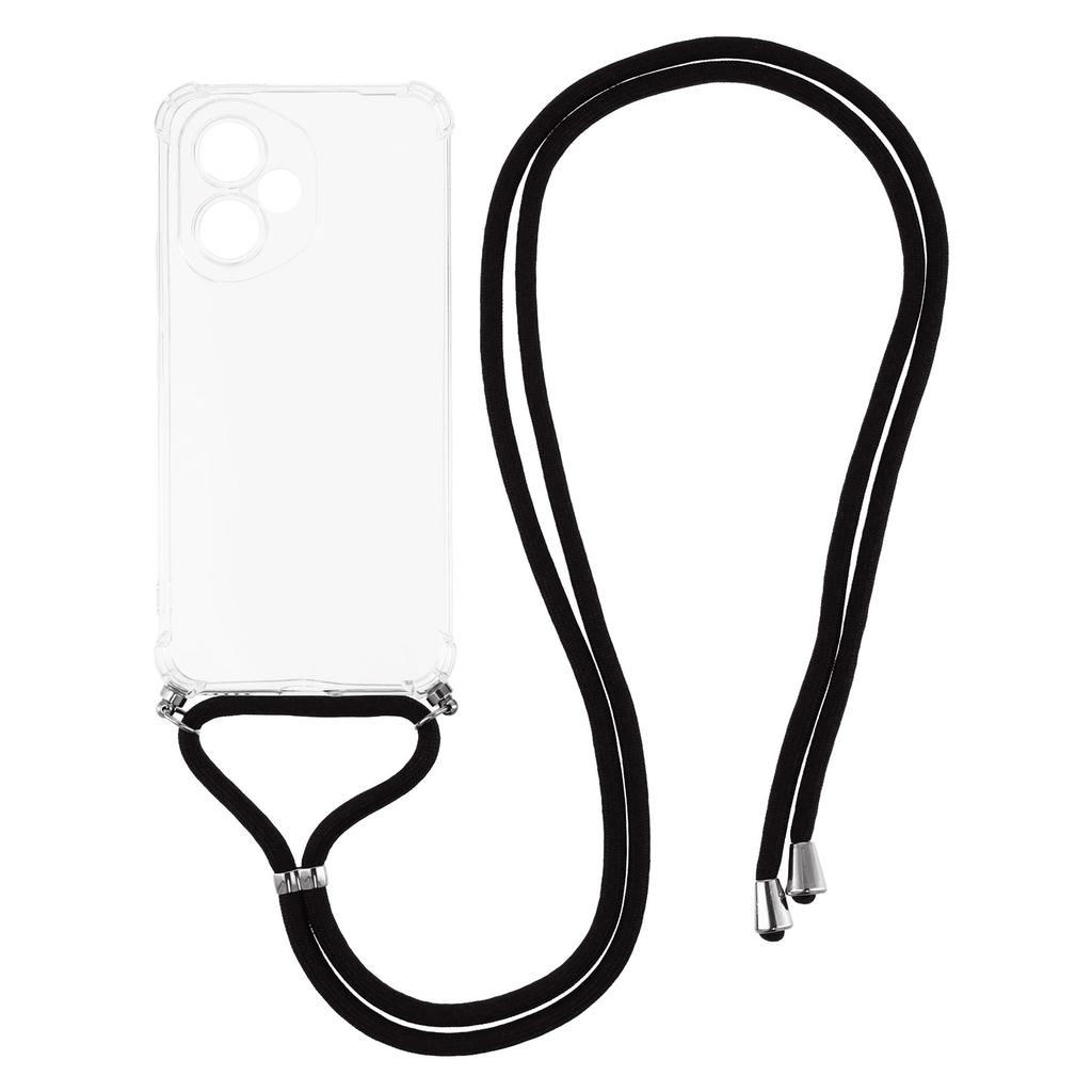 For Honor 400 5G (Global) Case Reinforced Corner TPU Clear Phone Cover with Lanyard