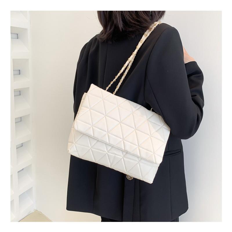 Популярные сумки большой вместимости, новая корейская версия модной сумки через плечо с бриллиантами, женская сумка-тоут с цепочкой из искусственной кожи