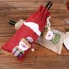 Christmas Burlap Wine Bags Cute Santa Claus Snowman Reindeer Design Reusable Wine Bottle Cover with Drawstring for Dinner Table Decor