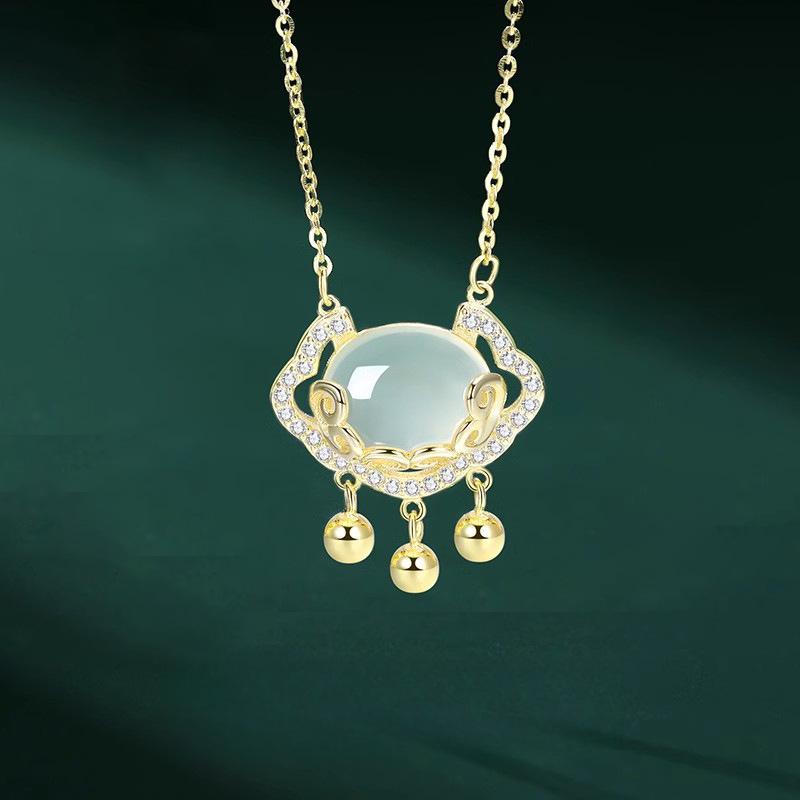 Ожерелье Ping An Lock Light Luxury Niche Xiangyun Longevity Lock Подарок на День святого Валентина для девушки