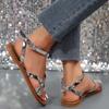 Fashion Shoes for Women 2024 Summer Open Toe Sandals for Women Roman Flat Buckle Women Sandals Large Size