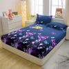 3-piece Simple modern butterfly pattern matte three piece fitted sheet set, bedroom printed bed cover set, bedding