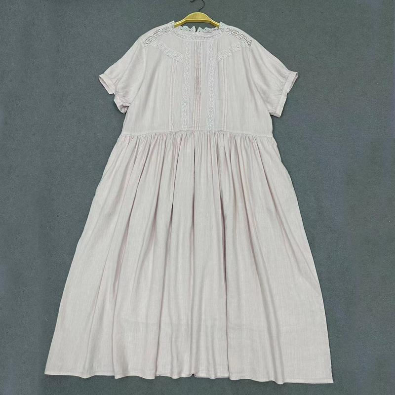 Johnature Летний дворец стиль свободная талия лоскутное кружевное платье женские винтажные однотонные платья с оборками