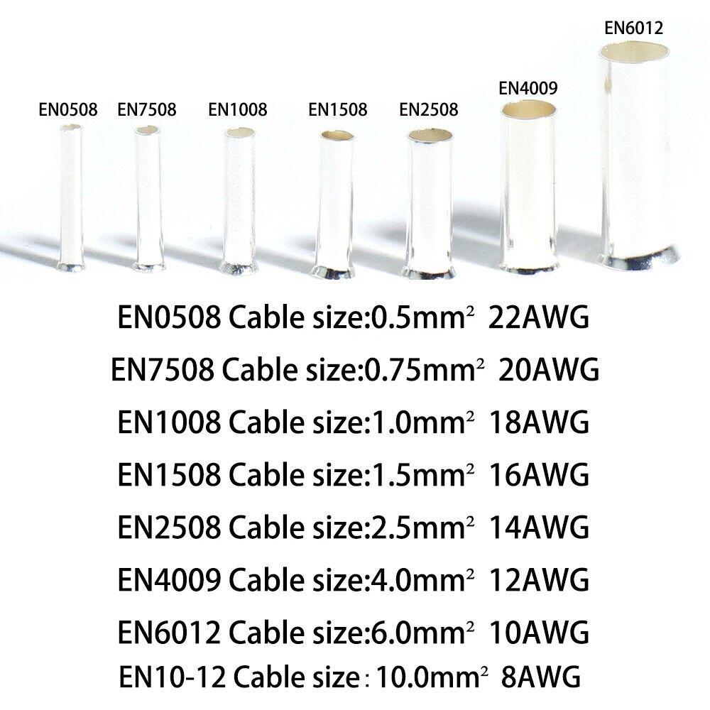1100 шт. неизолированных медных голых клеммных наконечников для обжимных соединителей