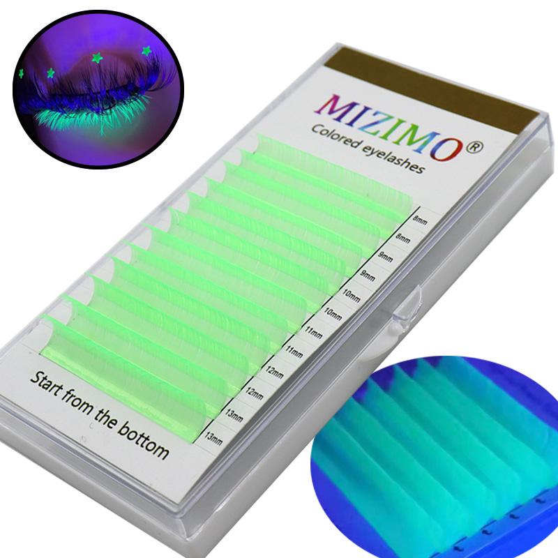 Color Grafting False Eyelashes 0.07 8-15mm Yellow, Blue, Bicolor, Bright Personality and a Few Hairs Extension Tool