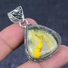 Bumblebee Jasper Gemstone Handmade 925 Sterling Silver Gift Pendant 1.97" Q1q28