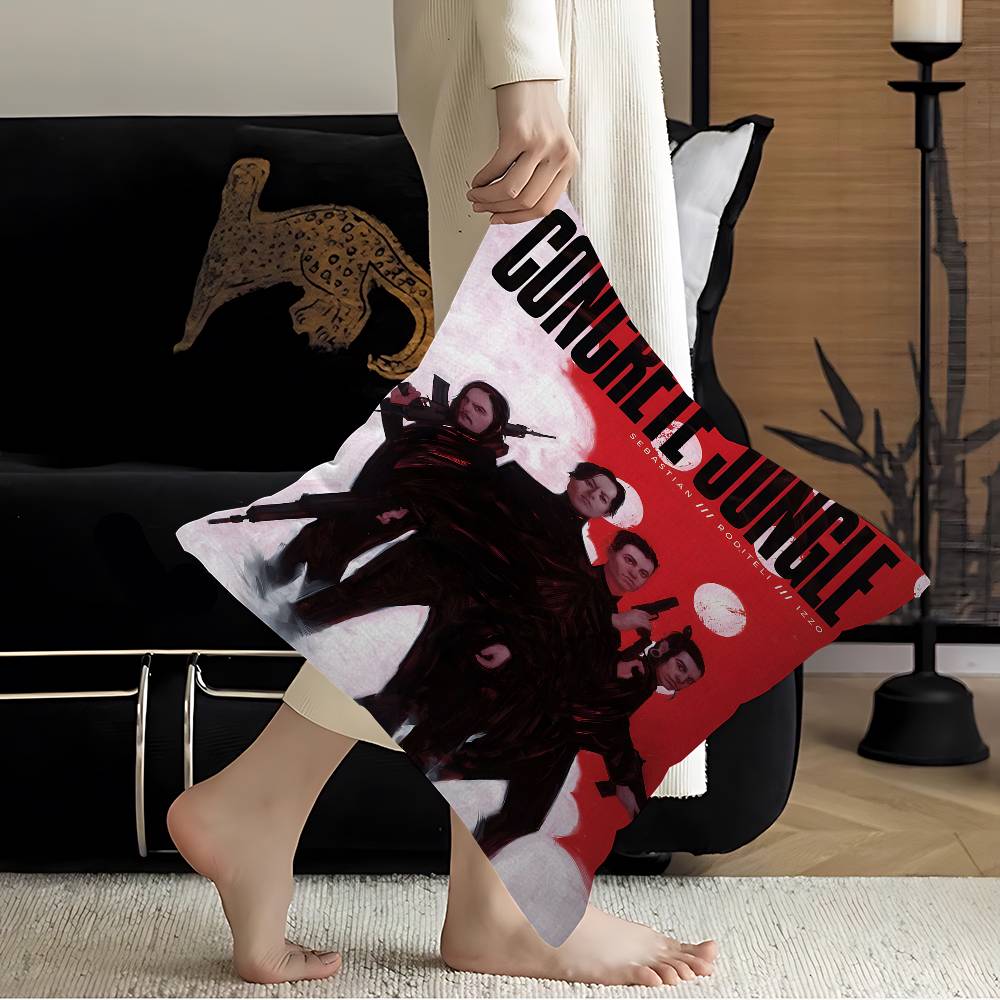 Rock Band BBad OOmens Pillow Covers Cartoon Sofa Decorative Home Doublesided Printing Short Plush Cute Cushion Cover