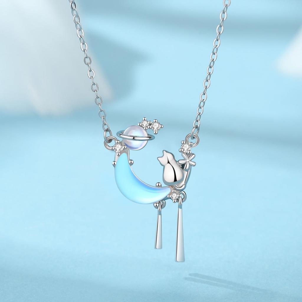 Cat Natural Power кубический цирконий платиновый цвет 925 гипоаллергенный для ювелирных изделий "Silver Thunder" женское ожерелье, мотив, камень, камень,