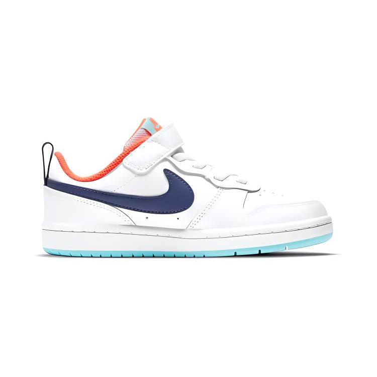 Nike Court Borough 2 Support Low top Kids' Skateboarding Shoes White Blue Orange Children Aged 3 7 Years Old BQ5451-112