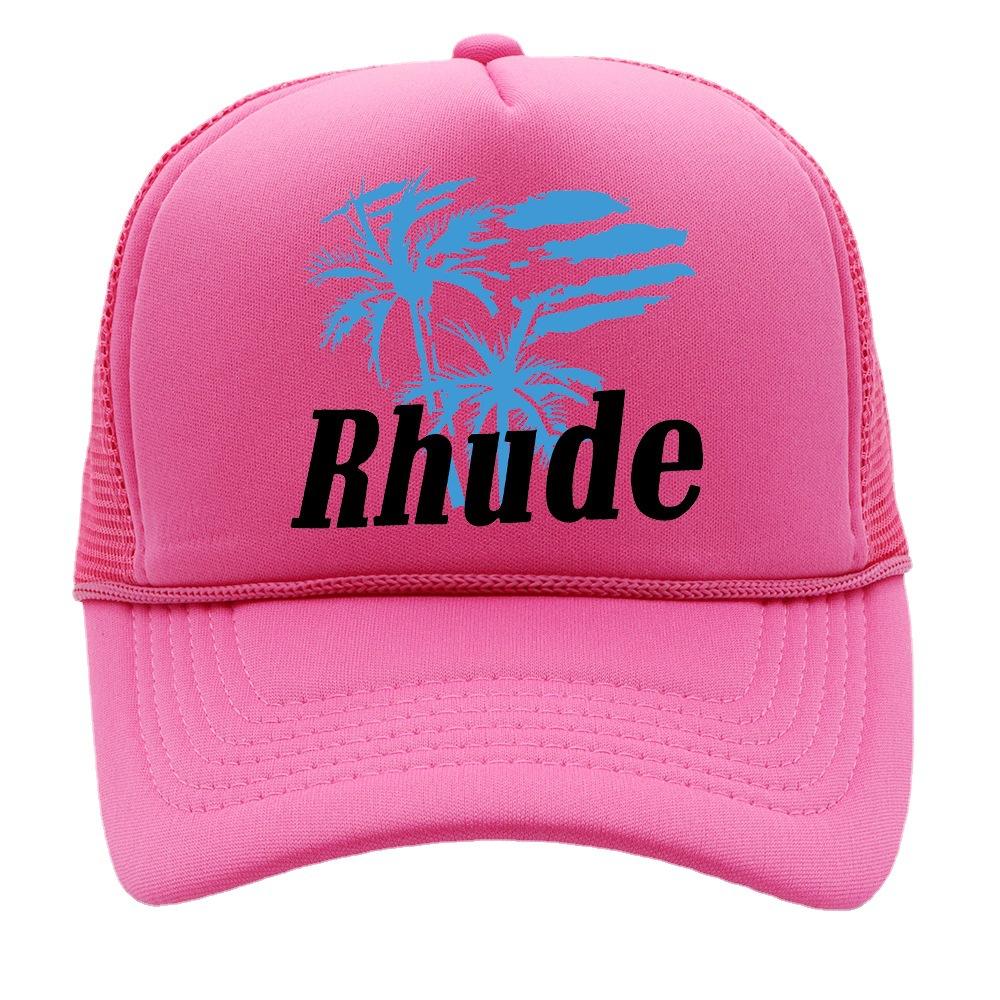 Американский модный совершенно новый летний повседневный бейсболка Rhude сетчатая шляпа для защиты от солнца на открытом воздухе с принтом кепка тракер модный