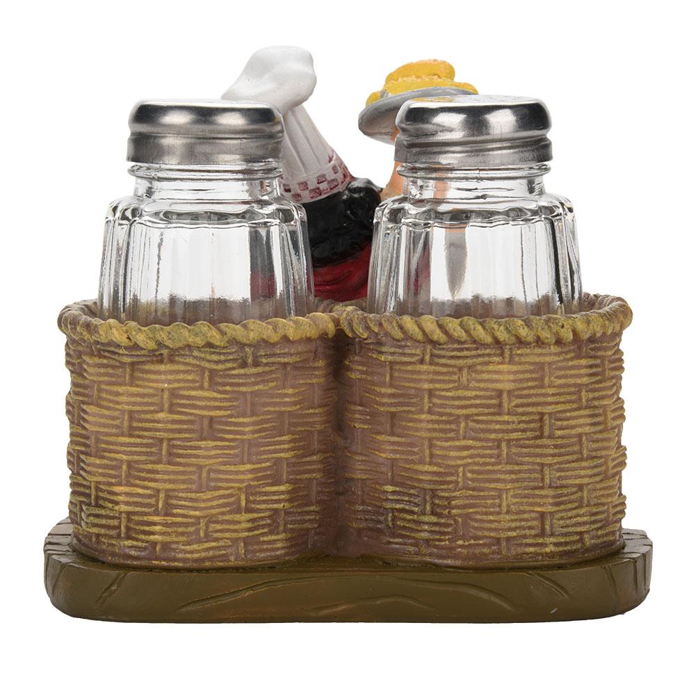 Милая статуэтка шеф-повара, держатель для солонки и перечницы, украшения для домашнего декора, кухонные изделия из смолы #B