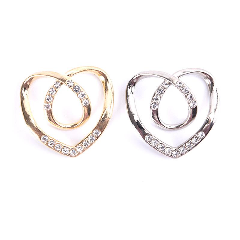 Шарф-брошь в форме сердца, шелковый шарф, пряжка, брошь, женская шаль, кольцо-зажим