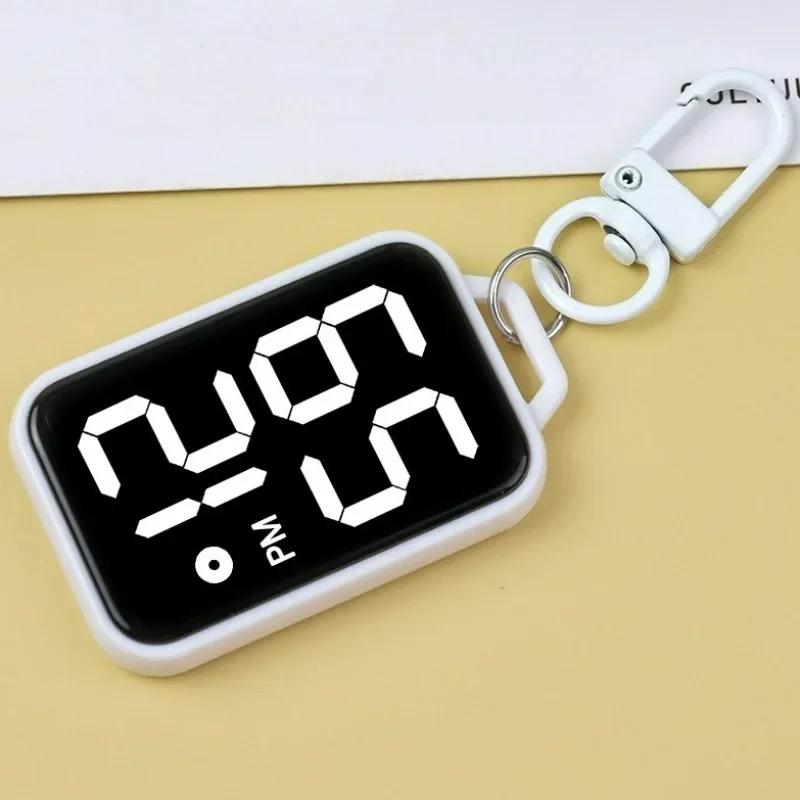 Creative Square LED Electronic Watches Keyring Small Hanging Watch Display Digital Pendant Watches Keychains for Students Gifts