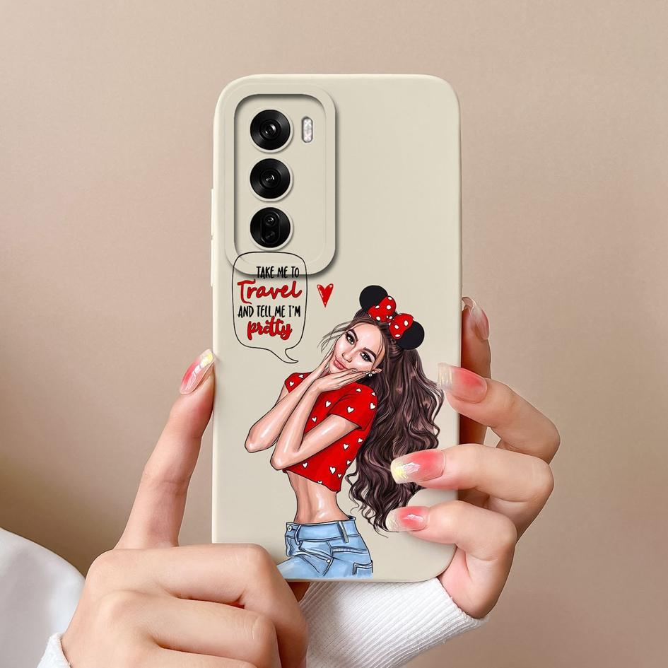 For Oppo Reno12 Pro Realme C61 Narzo N63 C63 Back Cover Phone Cases Fashion Cool Girl Boy Camera Protection Matte Liquid Soft Silicone Popular Housing