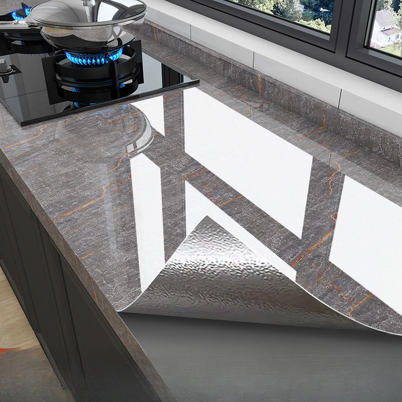 Мраморная кухонная маслостойкая пленка, плита, водонепроницаемые, влагостойкие, самоклеящиеся обои, столешница, ремонт шкафа, плитка, наклейка