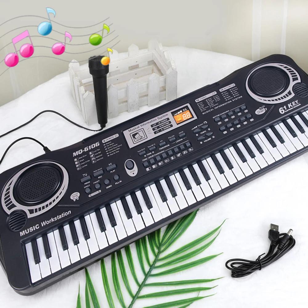 Chriyungel Kids Electronic Piano Keyboard with Microphone 61 / 37 Keys Organ Musical Instrument Toy Gift for Child Beginners