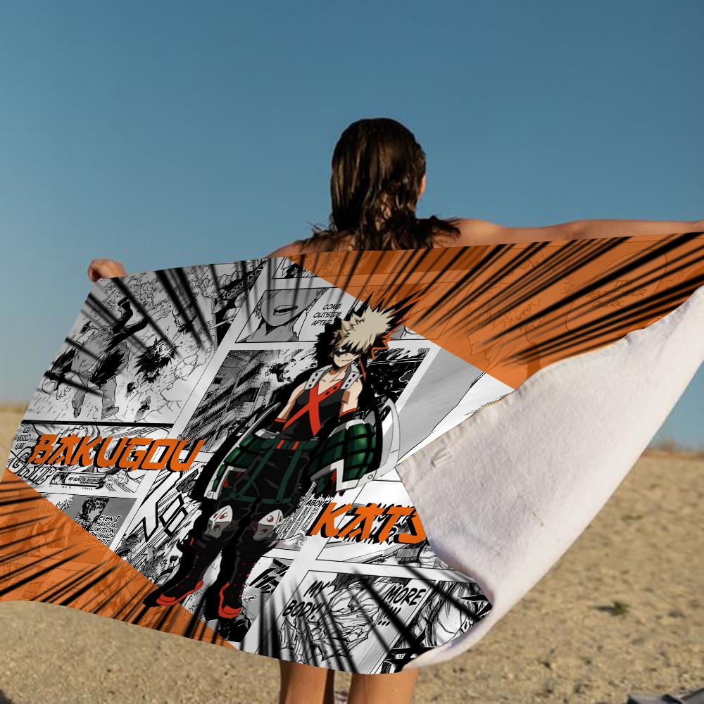 Bakugo Katsuki Beach Towel Colorful Bath Towels for Girl Microfiber Quick Dry Sand Free Beach Yoga Spa Gym Pool