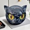 Black Cat Figurine Resin Cat Head Imitation Marble Texture Cat Stone Resin Cat Sculpture Halloween Ornament Cat Sculpture Craft