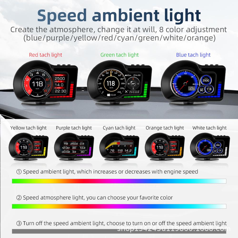 HUD для мода F15: OBD-дисплей для скорости, оборотов двигателя, температуры охлаждающей жидкости и масла, расхода топлива, турбонаддува и часов