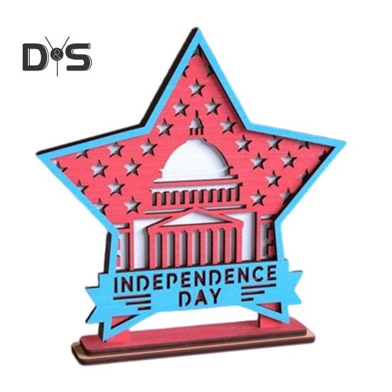 Настольная вывеска 4 июля в форме звезды, деревянный орнамент, патриотический центральный элемент стола, многоярусный поднос, декор для дома и офиса на День независимости