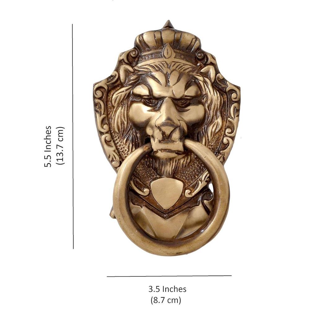 Дверной молоток в викторианском стиле из латуни, дверной молоток в форме льва, дверные молотки для входной двери, античный коричневый, стандартный, упаковка из 1 шт., новый