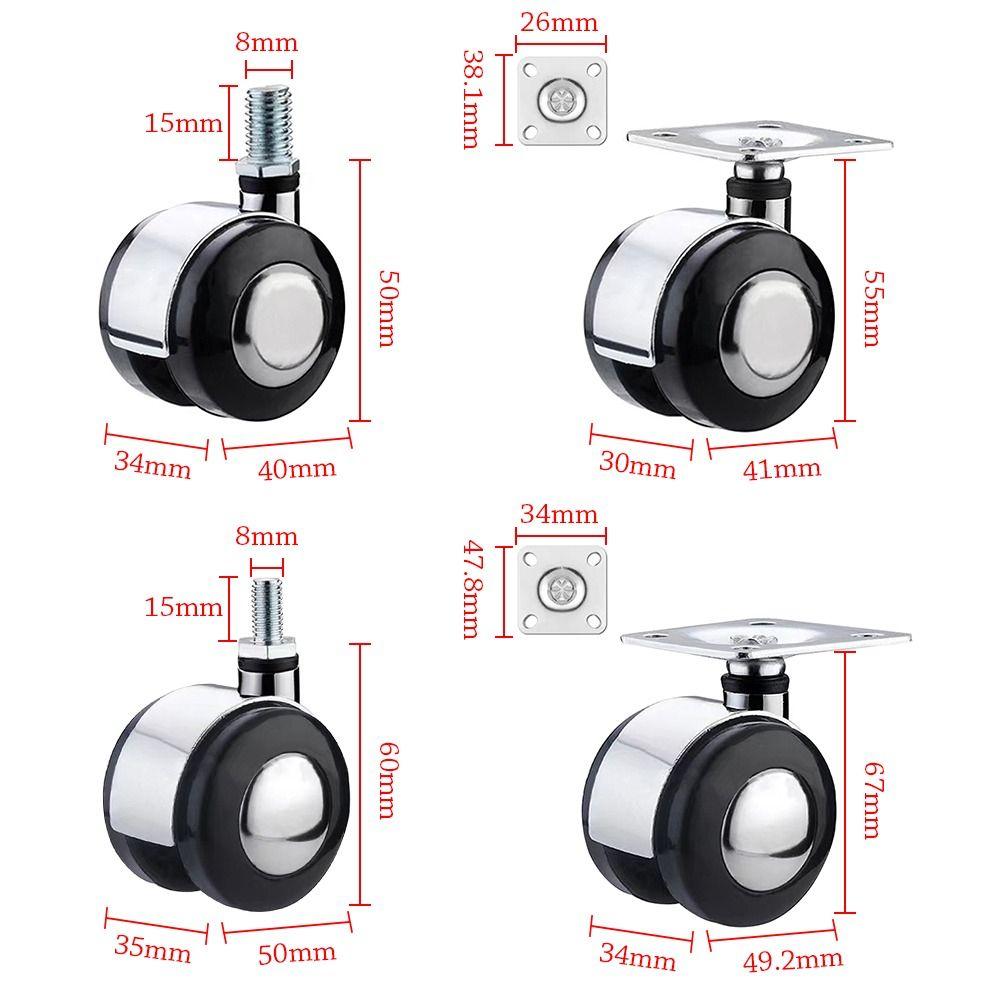Мягкие резиновые поворотные ролики универсальные универсальные колеса мебельные ролики колеса для детской тележки