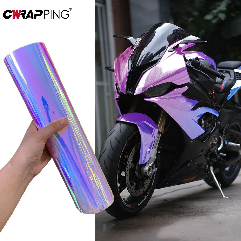 Автомобильная наклейка с радужно-розовым градиентом, виниловая пленка для кузова автомобиля, изменяющая цвет, водонепроницаемая, устойчивая к царапинам, воздухоотводящая, автомобильные аксессуары