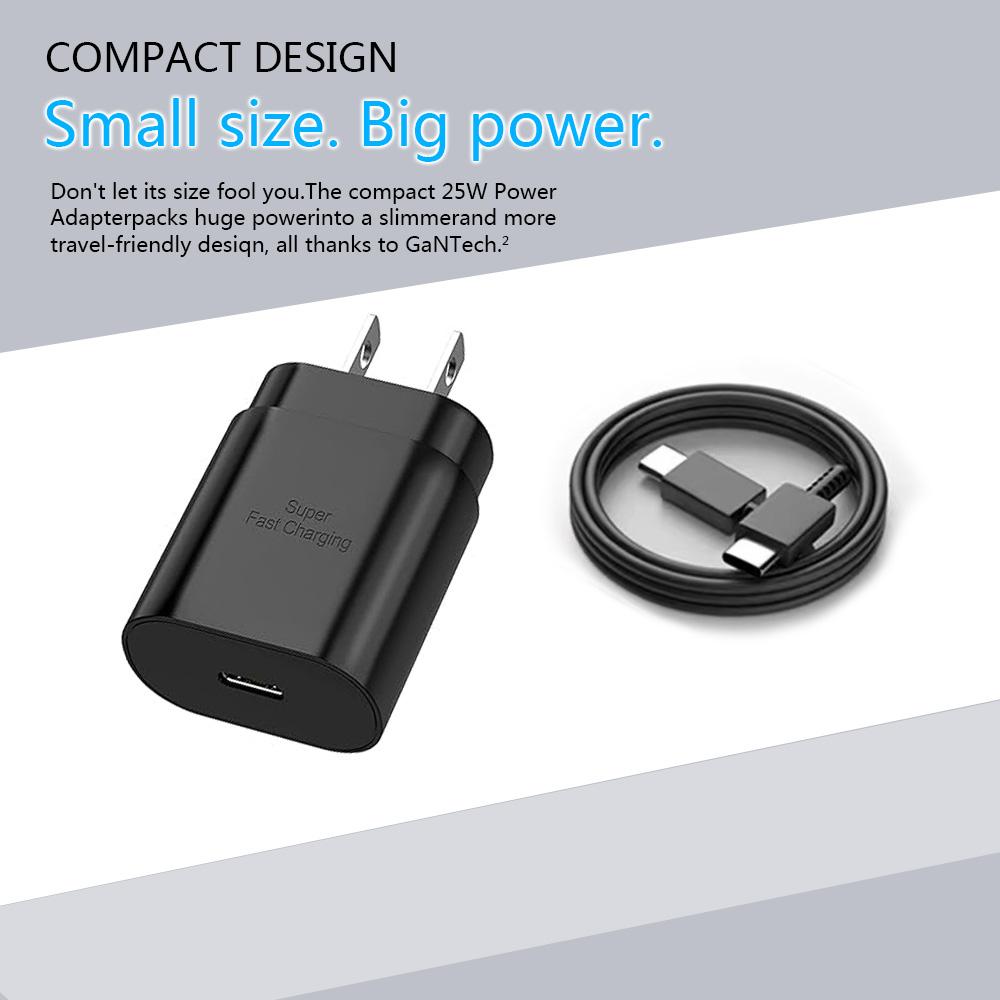 PD 25W USB C Charger Quick Charge 3.0 Super Fast Charging Type C Cable For Samsung Galaxy S24 S23 S22 S21 S20 Ultra Plus S21FE S20FE