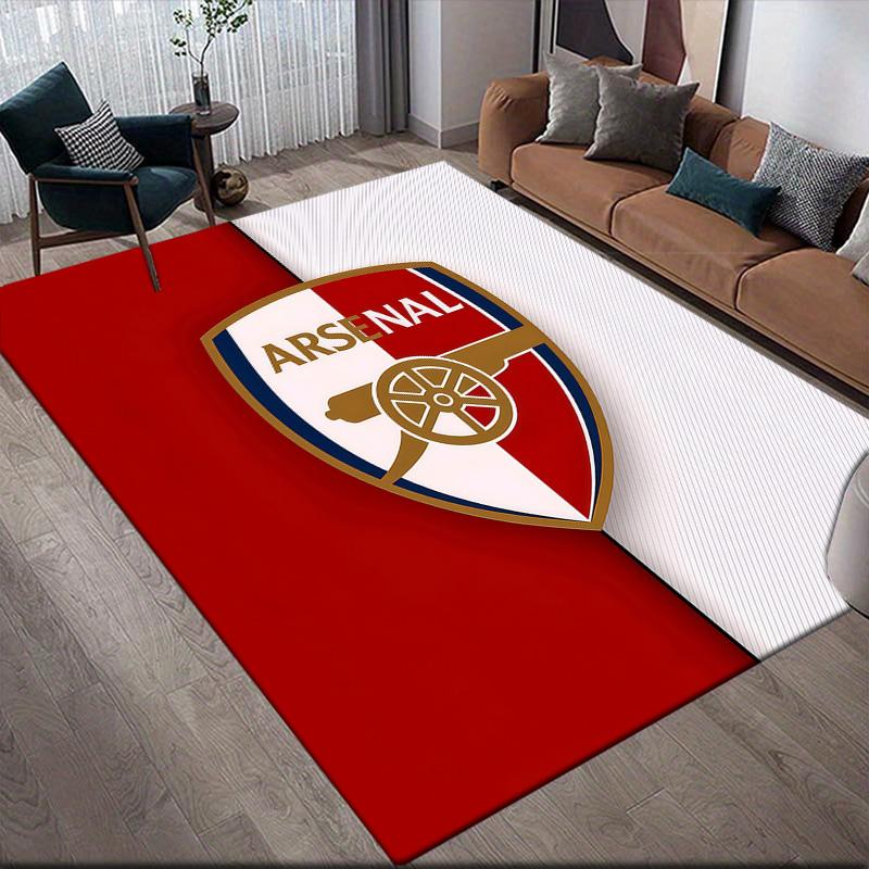 Arsenal F.C Flannel Pattern Square Carpet,Area Rug,Carpet Rug for Living Room Bedroom Sofa Playroom Decor,Non-slip Floor Mat