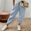 2024 Women's Pants Summer Loose Trousers Female Vintage Ankle-Length Wide Leg Trousers Fashion Office Ladies Bottom