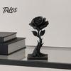 Талос 3D-печатная статуэтка Черной Розы, Фигурка в готическом темном стиле, Художественный декор Цветка на Огненной Основе, Изысканное Украшение для Дома и Офиса