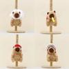 Plush Capybara Cook Pendant Toy Keychain Stuffed Doll Bag Decoration Kids Gift
