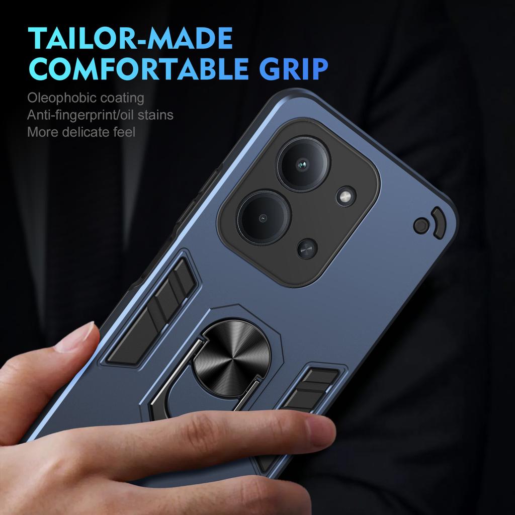 Для Xiaomi Redmi 15C 4G (Глобальный) (171 мм)/Poco C85 4G (171 мм) Чехол ПК+ТПУ Drop Defend для телефона с кольцом-подставкой