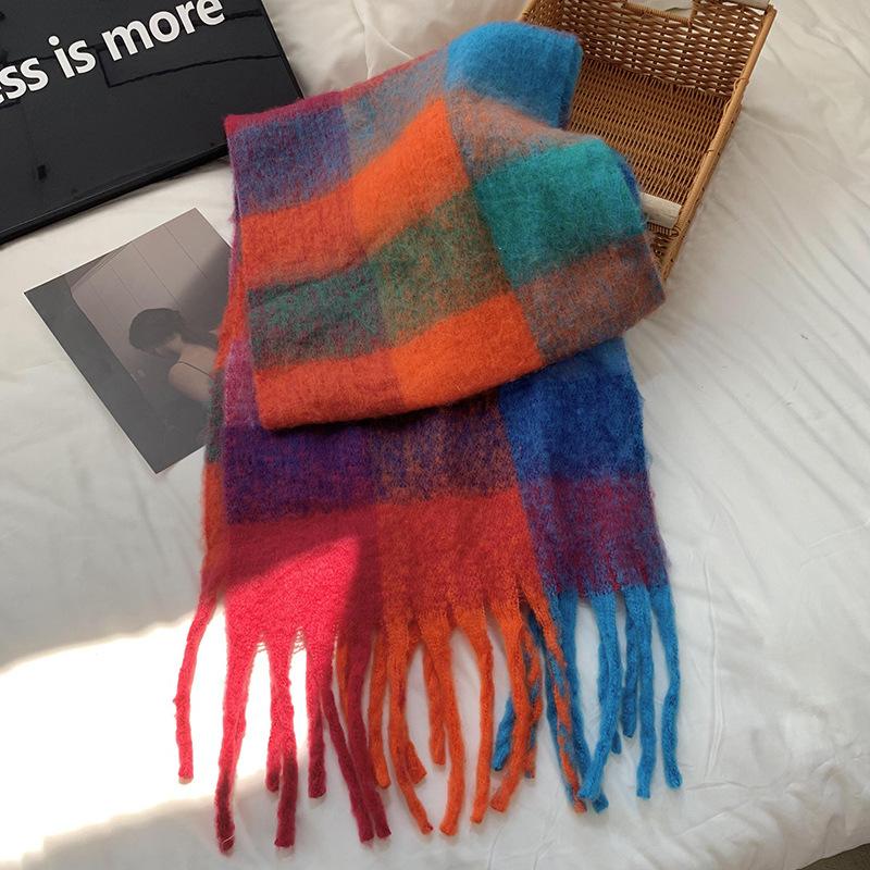 Knitted Scarf Thickened Warm Scarf Women's Winter High-end Warm Scarf Scarf Shawl