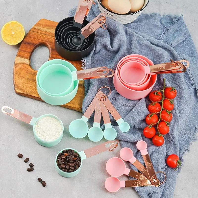 8 шт./набор мерных стаканов, ложек с ручкой из нержавеющей стали, для выпечки, тортов, кондитерских изделий, кухонных принадлежностей, для измерения емкости, кухонный гаджет