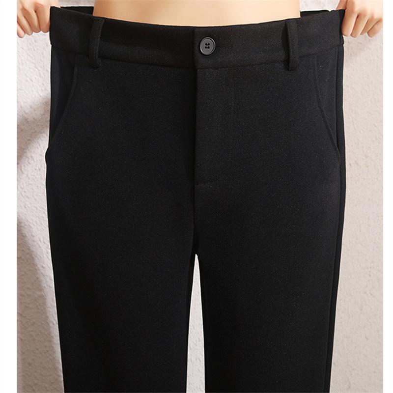 Autumn Winter Korean High Waist Simple Slim Thickening Warm Straight Casual Harajuku Harajuku Pants Female Office Lady Pants