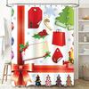 TU Festive Holiday Shower Curtain Christmas Trees Reindeer Snowflakes Winter Pattern Waterproof Fabric Decor Bathroom Set