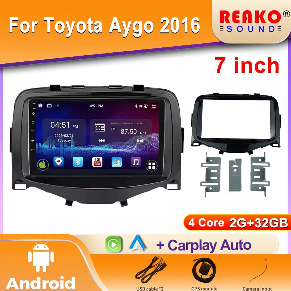 Автомобильный радиоприемник, мультимедийный проигрыватель Android для Toyota Aygo 2015 Peugeot 108 2020 Citroen C1 2015-2022 GPS-навигация Carplay Auto