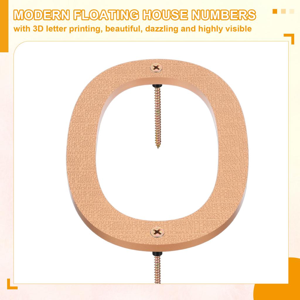 10-дюймовый номер дома, табличка с номерами адреса дома, большая плавающая современная, с винтами для наружной двери, стены улицы, золото, 0-9