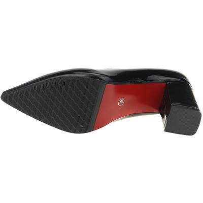 Туфли Aphixta Женские туфли-лодочки с острым носком, каблук-столбик высотой 7,5 см, лакированная кожа, рабочие черные туфли для вечеринки