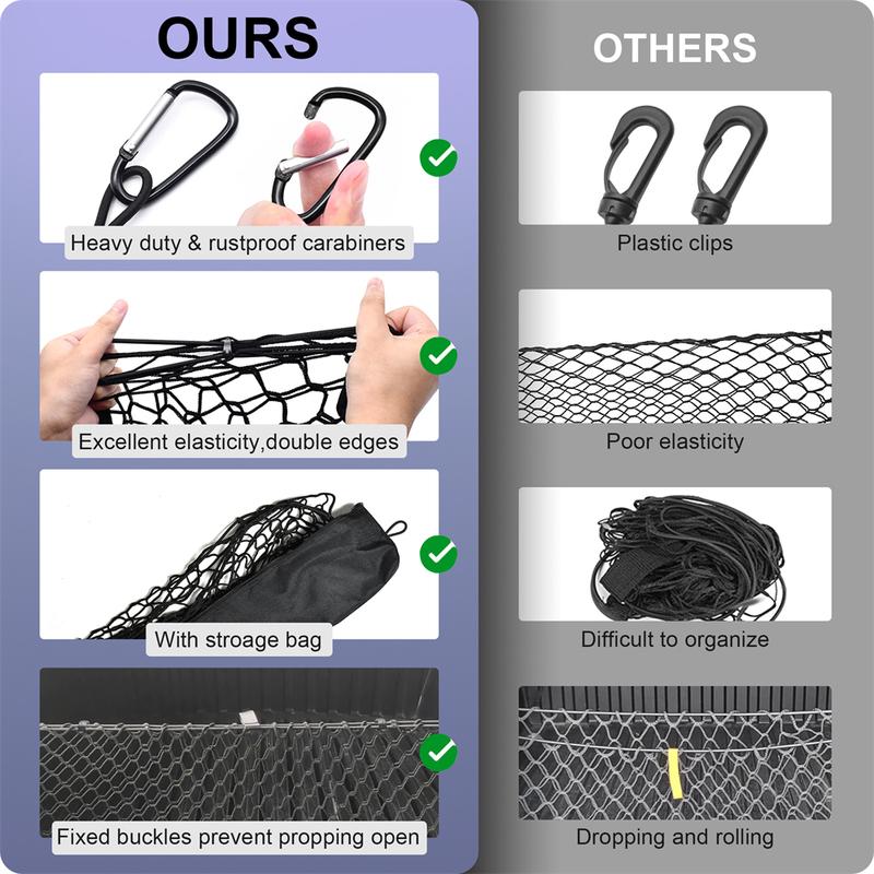 For Toyota Tacoma 2018-2025 Envelope Style Cargo Net Luggage Net Cargo Organizer Storage Stretchable Car Mesh Network Pocket
