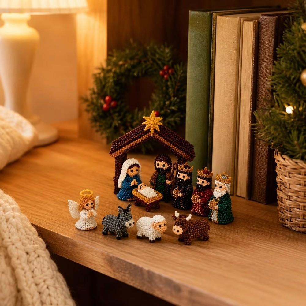 Gnome Handmade Bead Art Set Vibrant Tube Beads Animal Beaded Ornament School Project